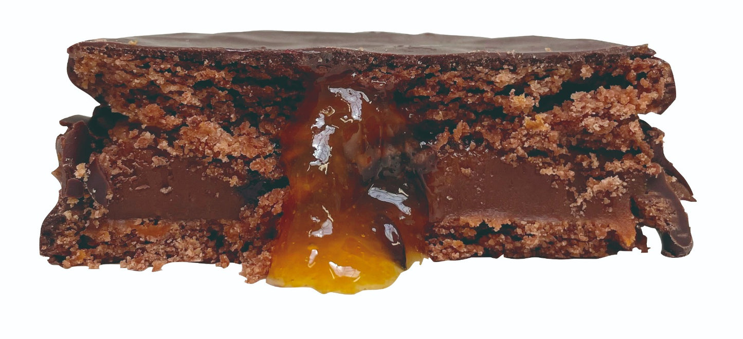 Alfajor con Doble Relleno de DDL y Corazón de Maracuyá - Caja x8 Unidades