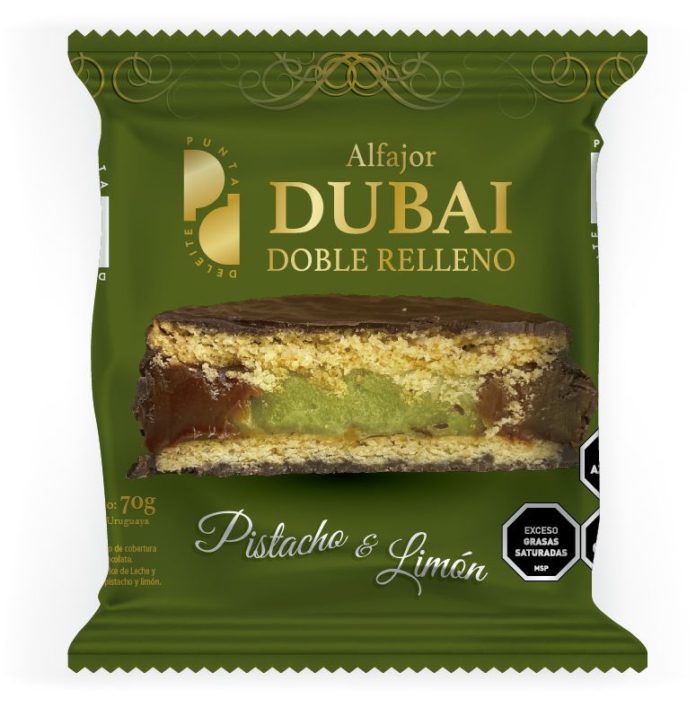 Punta Deleite DUBAI Doble Relleno  💚  Pistacho & Limón x8  💚